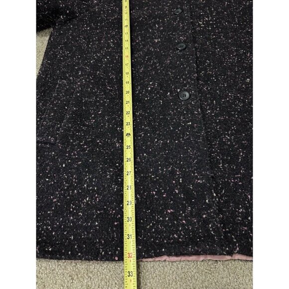 Womens Wool Blend Mandarin Collar Button Down Speckled Pink Jacket Coat Sz 22 - Picture 11 of 11